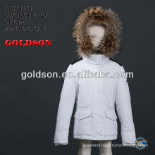 Pure white and big raccoon fur Girl's down jacket